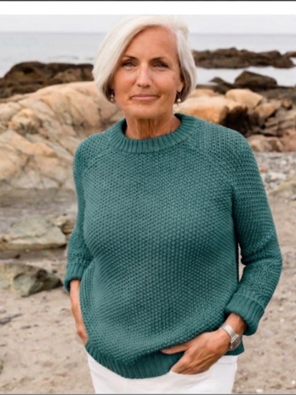 Alice Walk The Classic Cotton Crewneck Teal Size X-Small